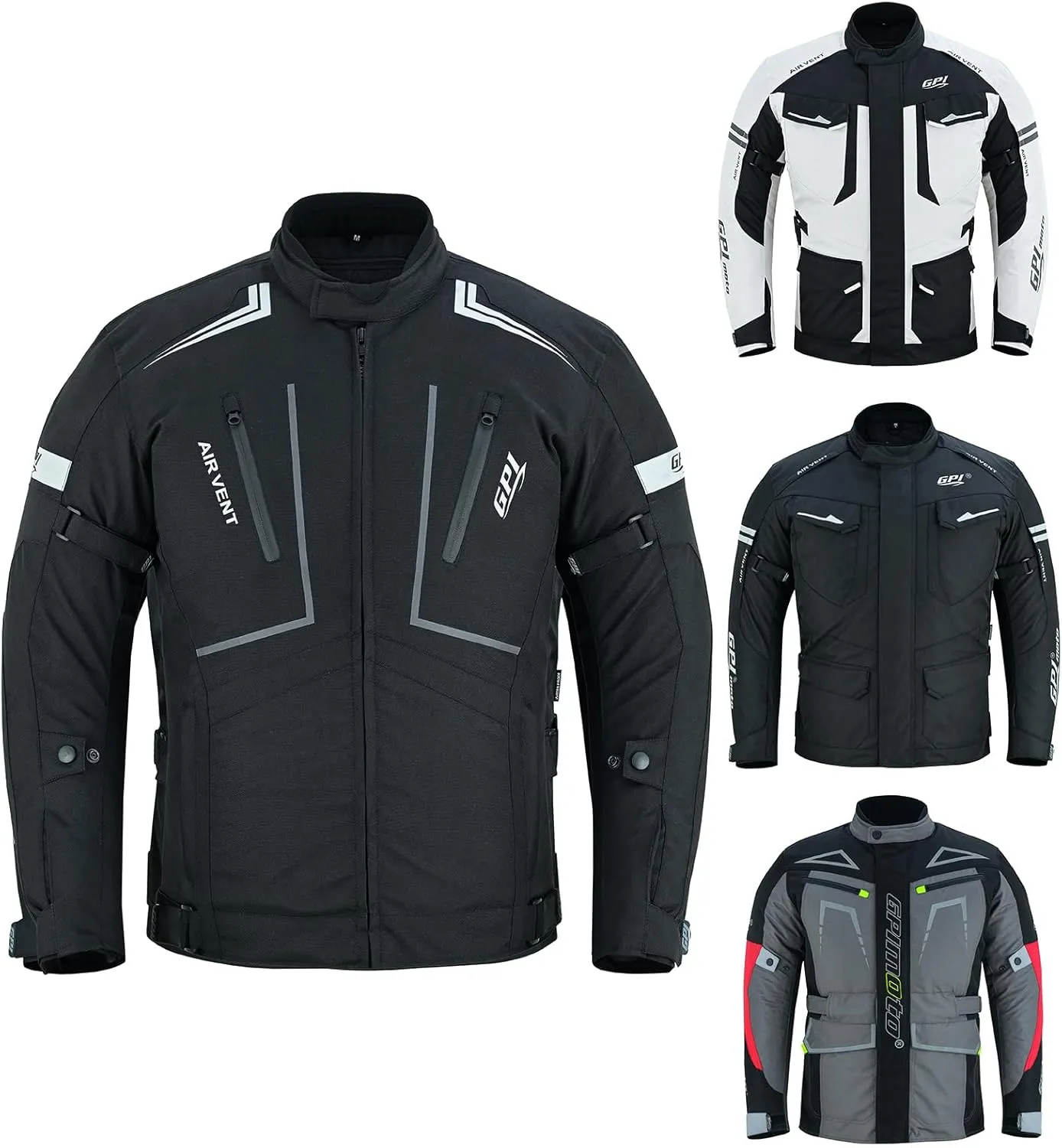 Adventure/Touring Motorcycle Jacket for Men Oxford Fabric Detachable Liner for enduro Biker CE Armor & Waterproof