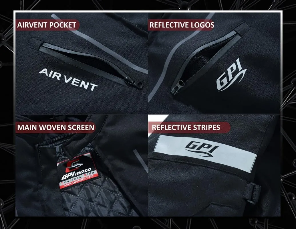 Adventure/Touring Motorcycle Jacket for Men Oxford Fabric Detachable Liner for enduro Biker CE Armor & Waterproof