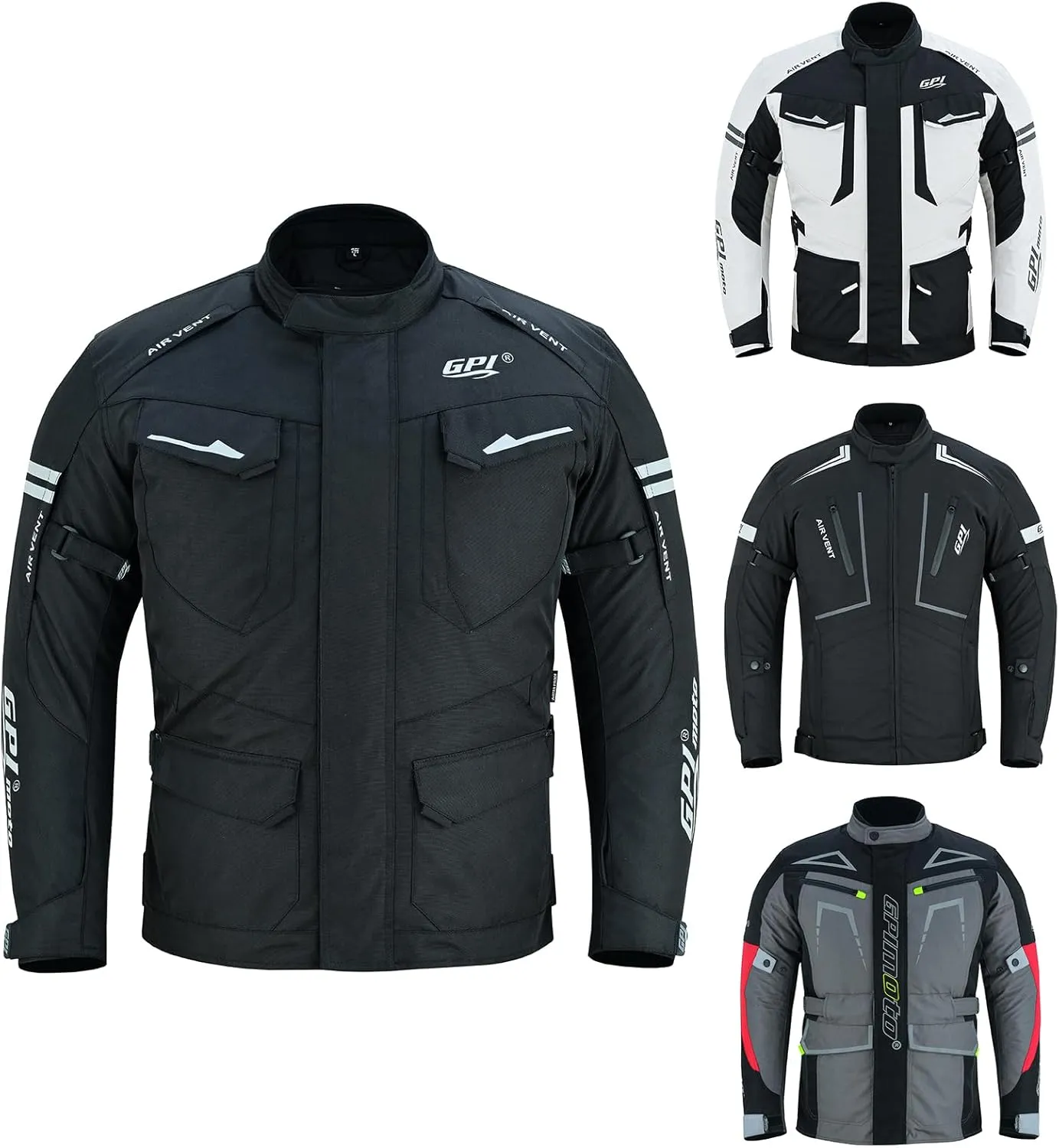 Adventure/Touring Motorcycle Jacket for Men Oxford Fabric Detachable Liner for enduro Biker CE Armor & Waterproof