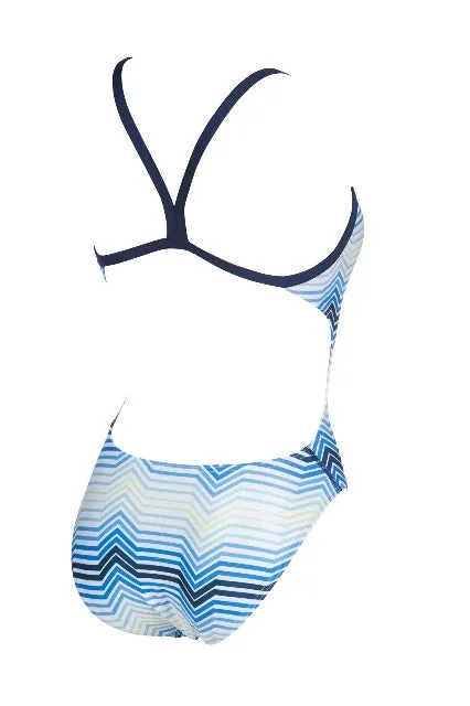 ARENA Womens Multi Color Stripes Light Drop Back One Piece