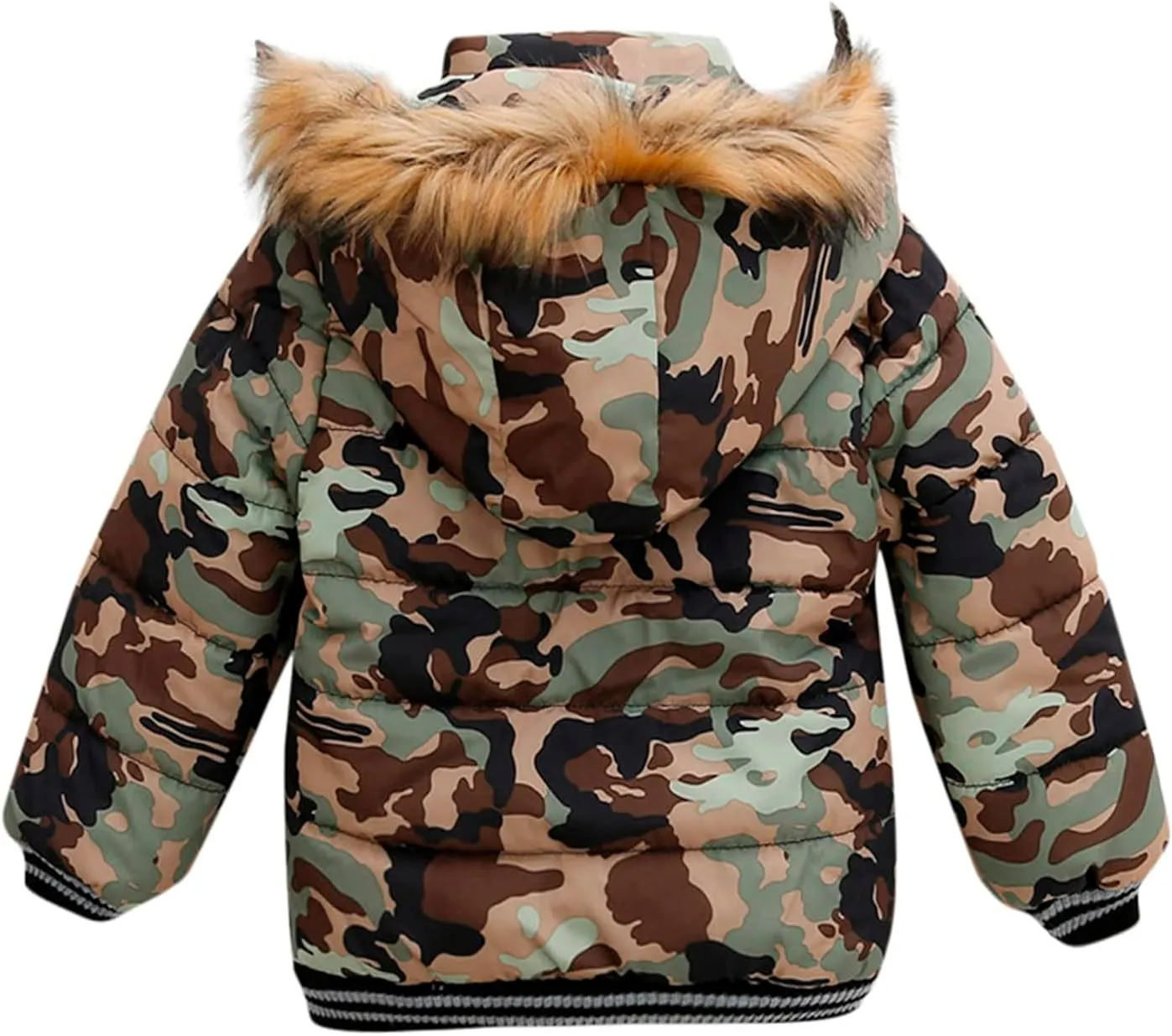 Boys Ski Jacket Toddler's Winter Parka Coat Fur Collar Hood Fleece Lined Puffer Jacket Padded Down Coat Snow Jacket
