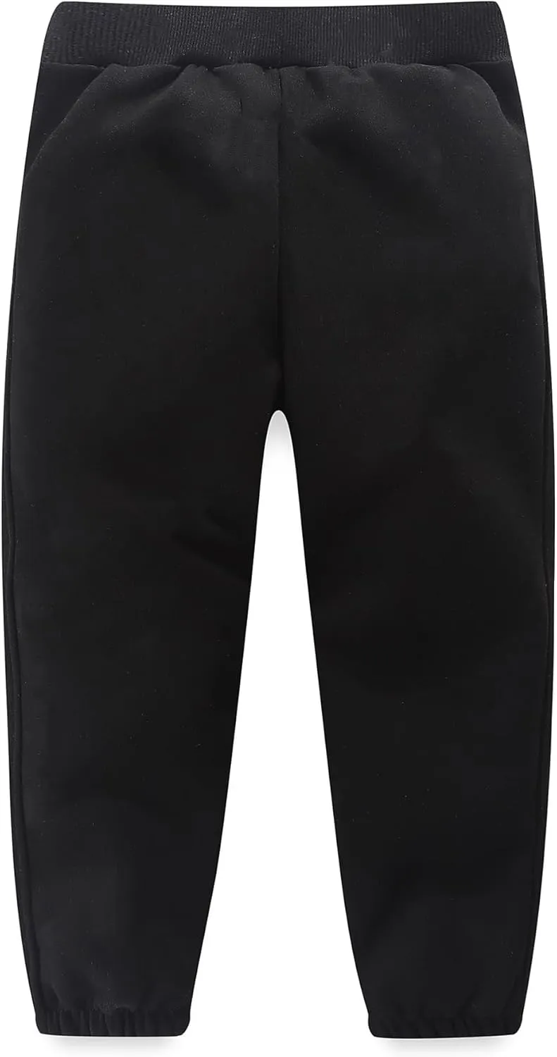 Bumeex Boys Girls' Pull On Sherpa Fleece Lined Winter Warm Sweatpant Jogger Pant 2-14 Years