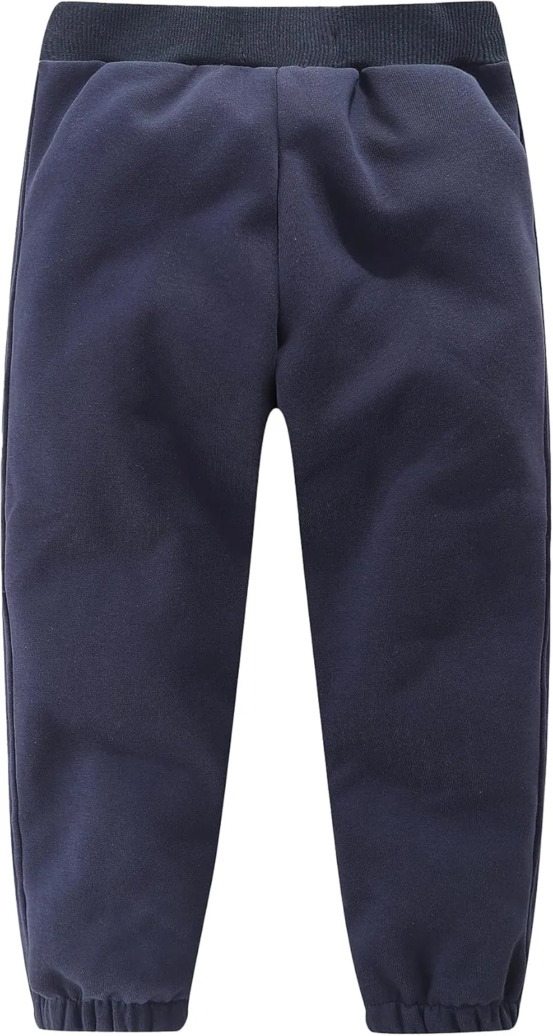Bumeex Boys Girls' Pull On Sherpa Fleece Lined Winter Warm Sweatpant Jogger Pant 2-14 Years