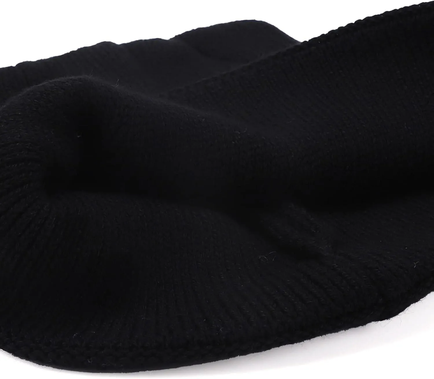 Cat Ear Beanie for Women Girls, Autumn Winter Knit Cuff Beanie Hip Hop Beanie Hat Cat Crochet Ski Cap