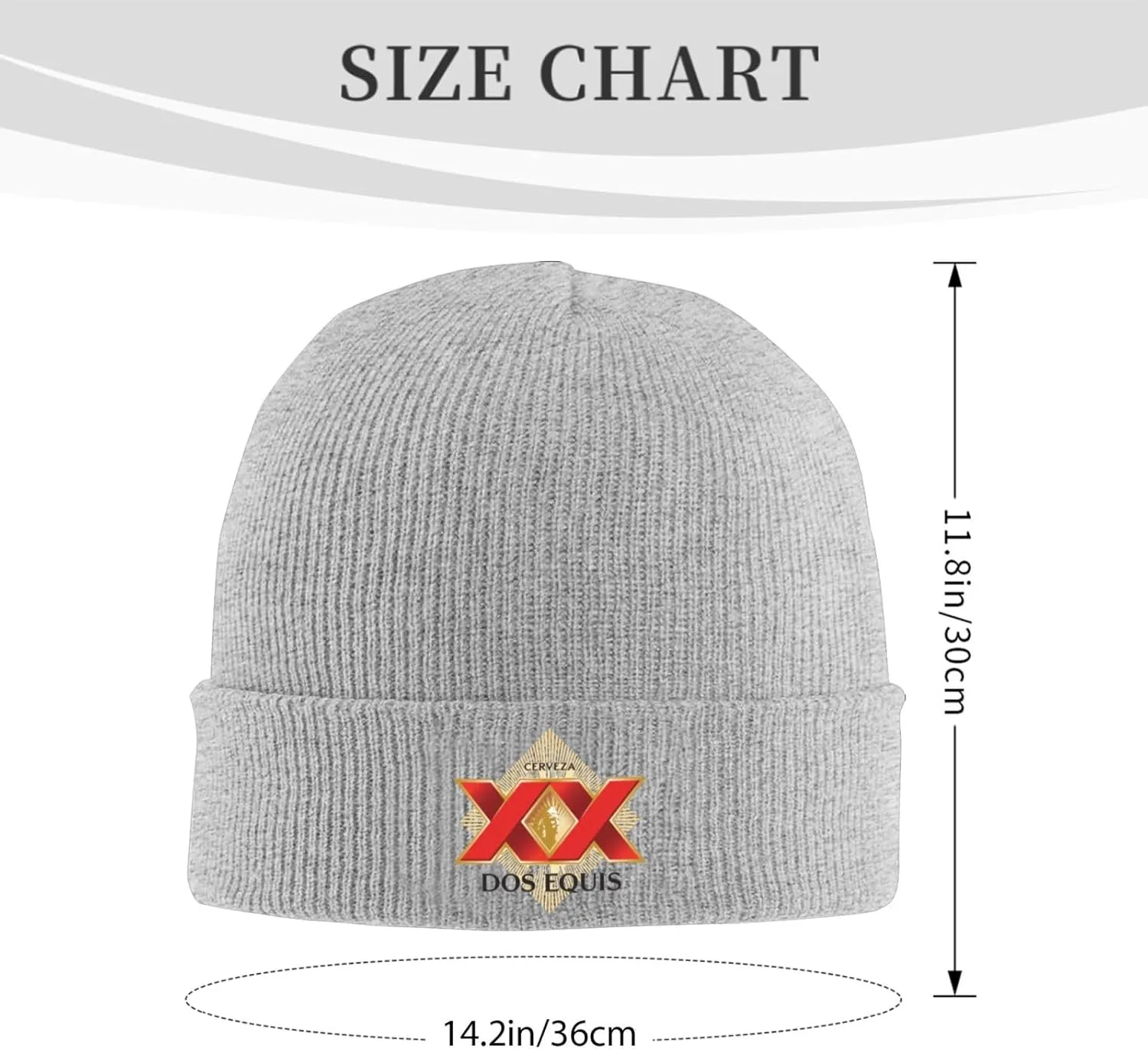 Cerveza Xx Dos Equis Logo Classic Warm Winter Knit Cap Fleece Lined Beanie Hat