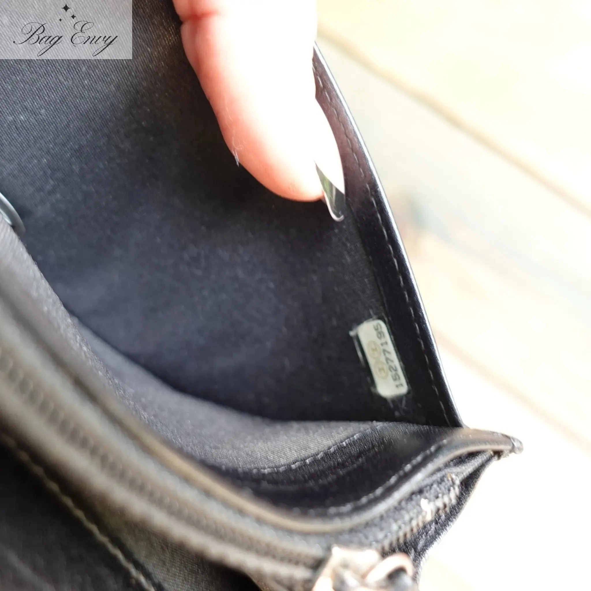 CHANEL Caviar Bifold Wallet on Adjustable Chain
