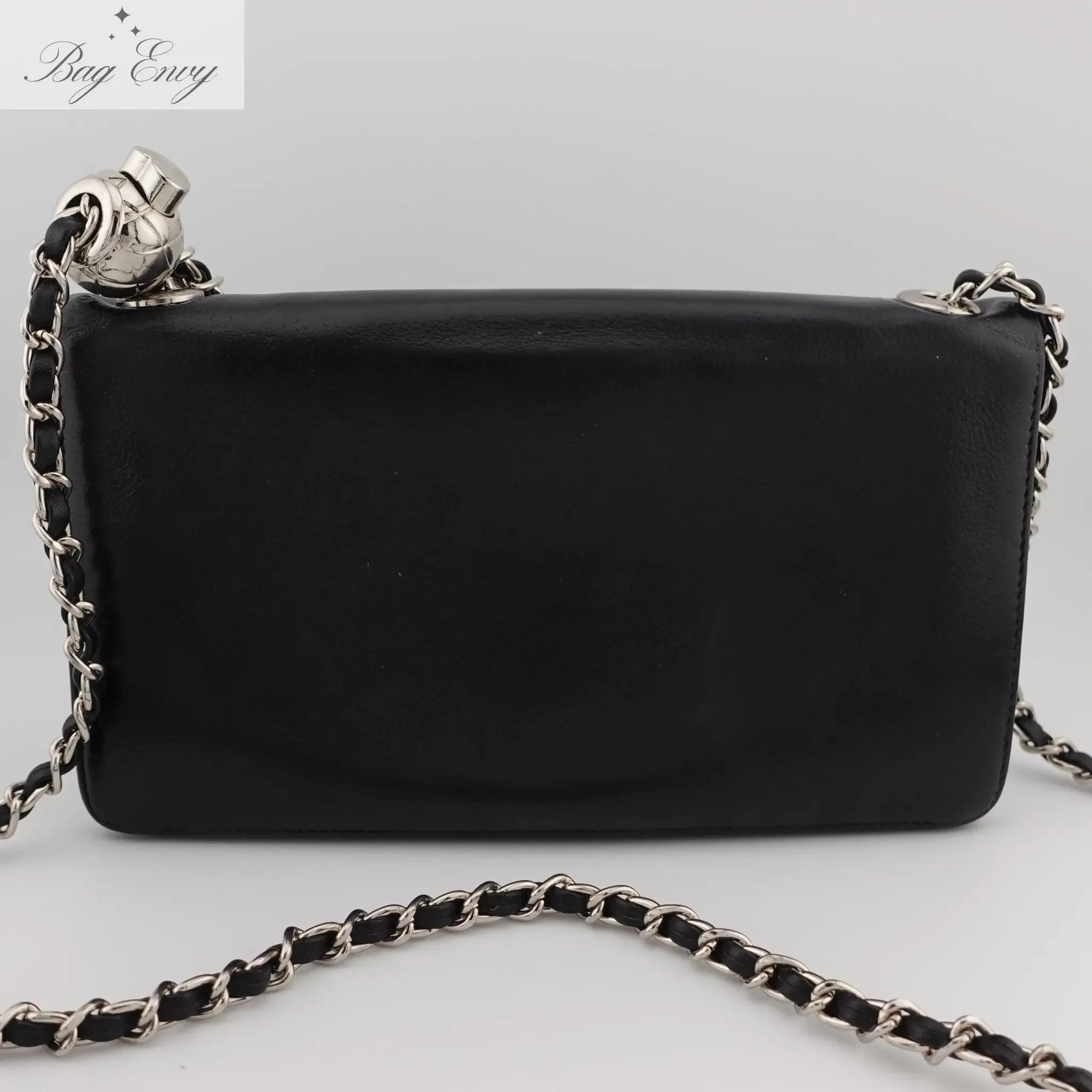 CHANEL Caviar Bifold Wallet on Adjustable Chain