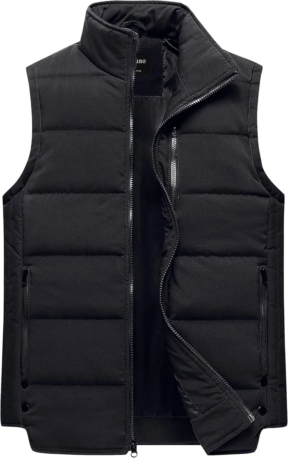 Chrisuno Men's Puffer Vest Casual Stand Collar Quilted Waistcoat Outdoor Padded Ski Vest