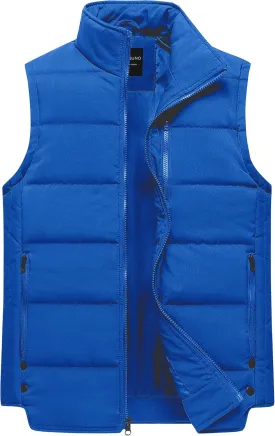 Chrisuno Men's Puffer Vest Casual Stand Collar Quilted Waistcoat Outdoor Padded Ski Vest