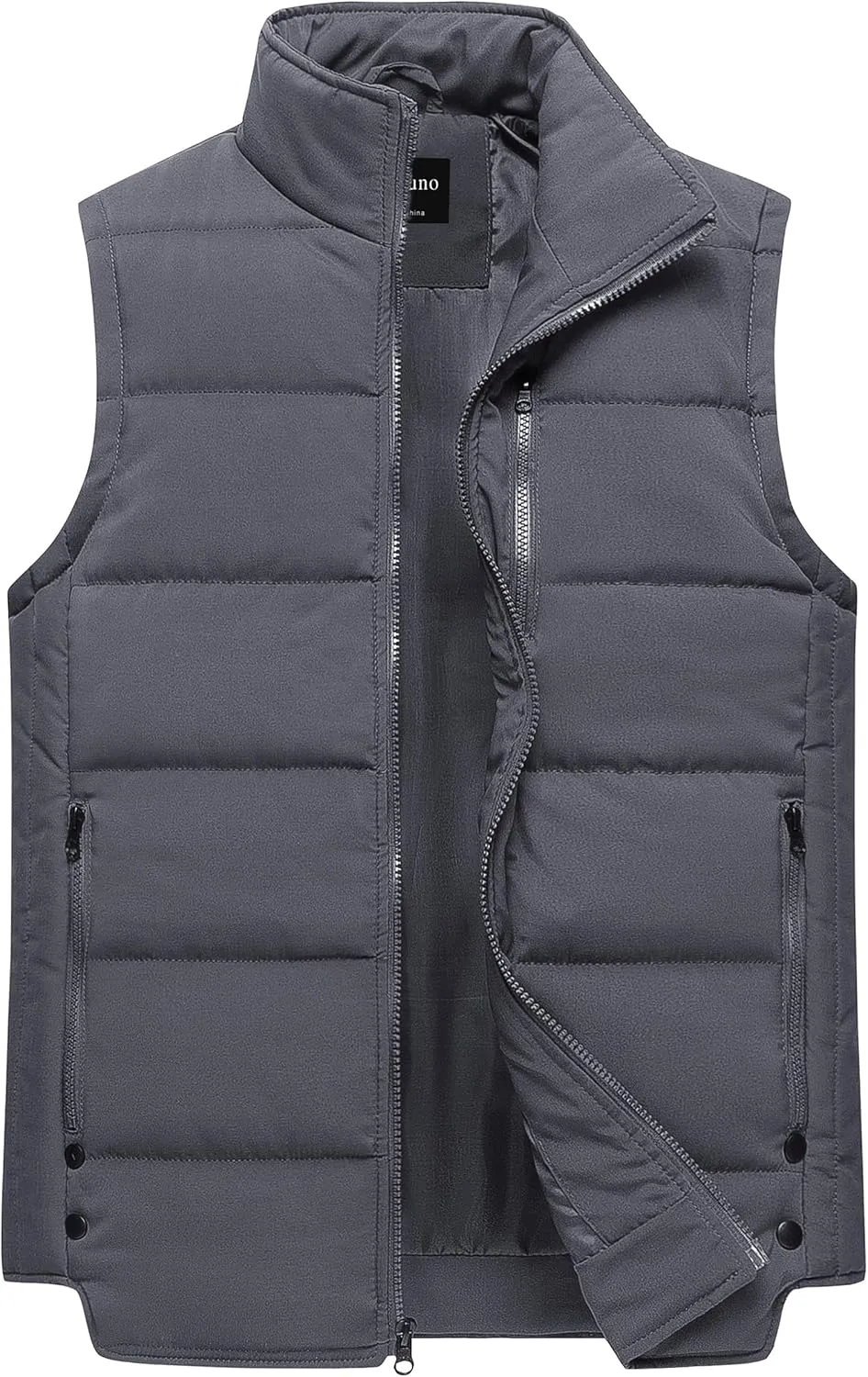 Chrisuno Men's Puffer Vest Casual Stand Collar Quilted Waistcoat Outdoor Padded Ski Vest