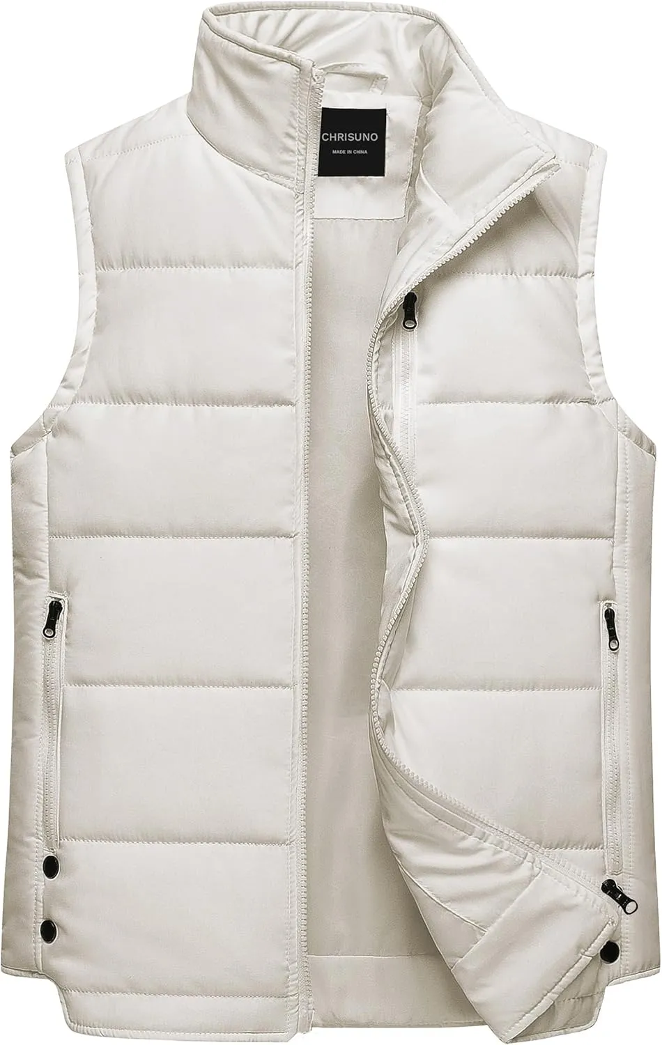 Chrisuno Women's Puffer Vest Casual Stand Collar Quilted Waistcoat Outdoor Padded Ski Vest