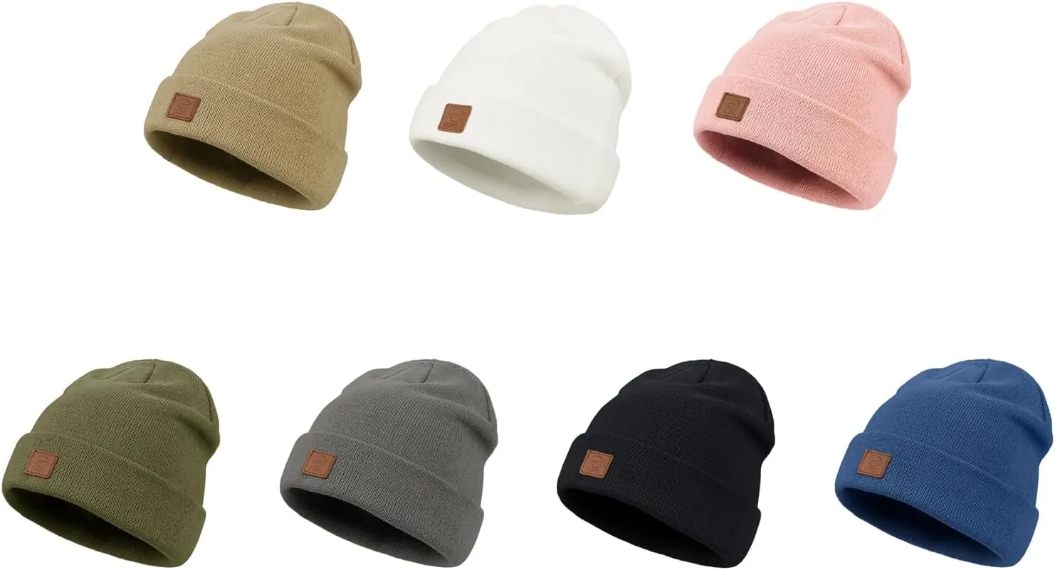 Clakllie Daily Beanie Men Women Winter Hats Cuffed Knit Skull Cap Acrylic Watch Hat Warm Ski Toboggan Hats for Cold Weather