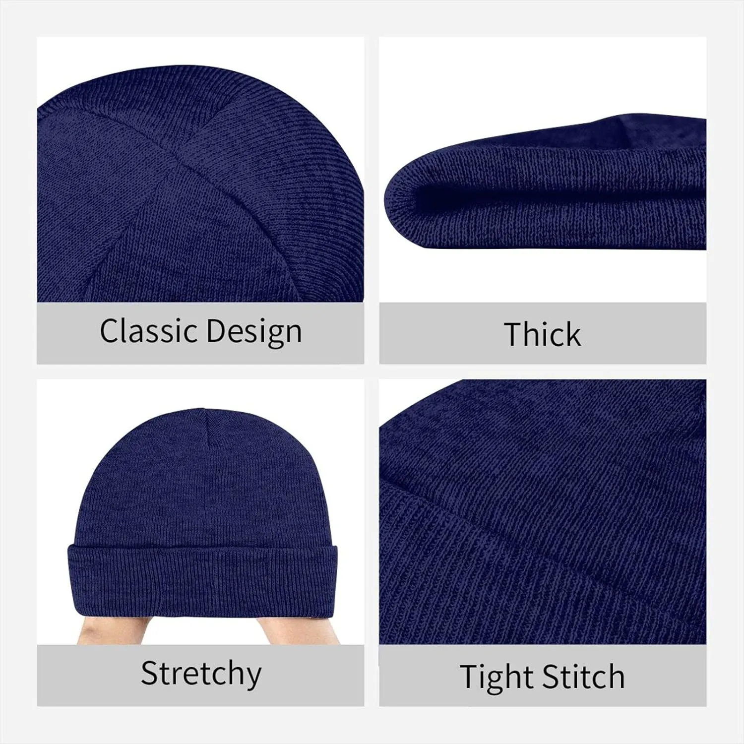 DARLEKS Men and Women Slouchy Beanie Hats Winter Knitted Caps Soft Warm Ski Hat Unisex Skull Cap