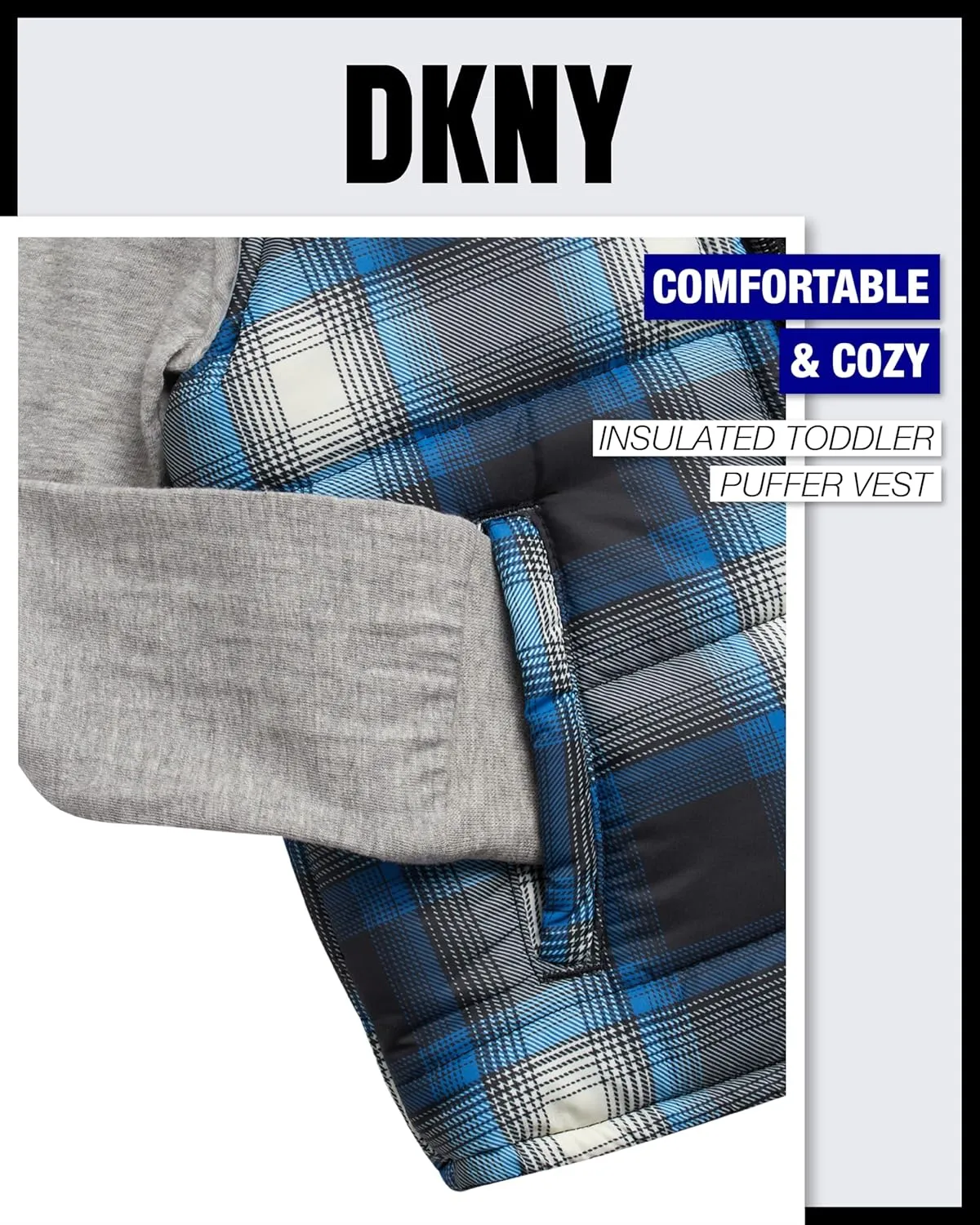 DKNY Baby Boys' Pants Set - 3 Piece Insulated Puffer Vest, Long Sleeve Shirts and Pants for Boys (Infant Sizes: 12M-4T)