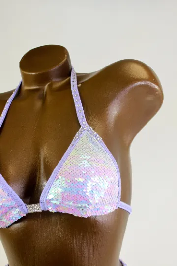 Final Sale Crystal Pearl Sequin Bikini Suit