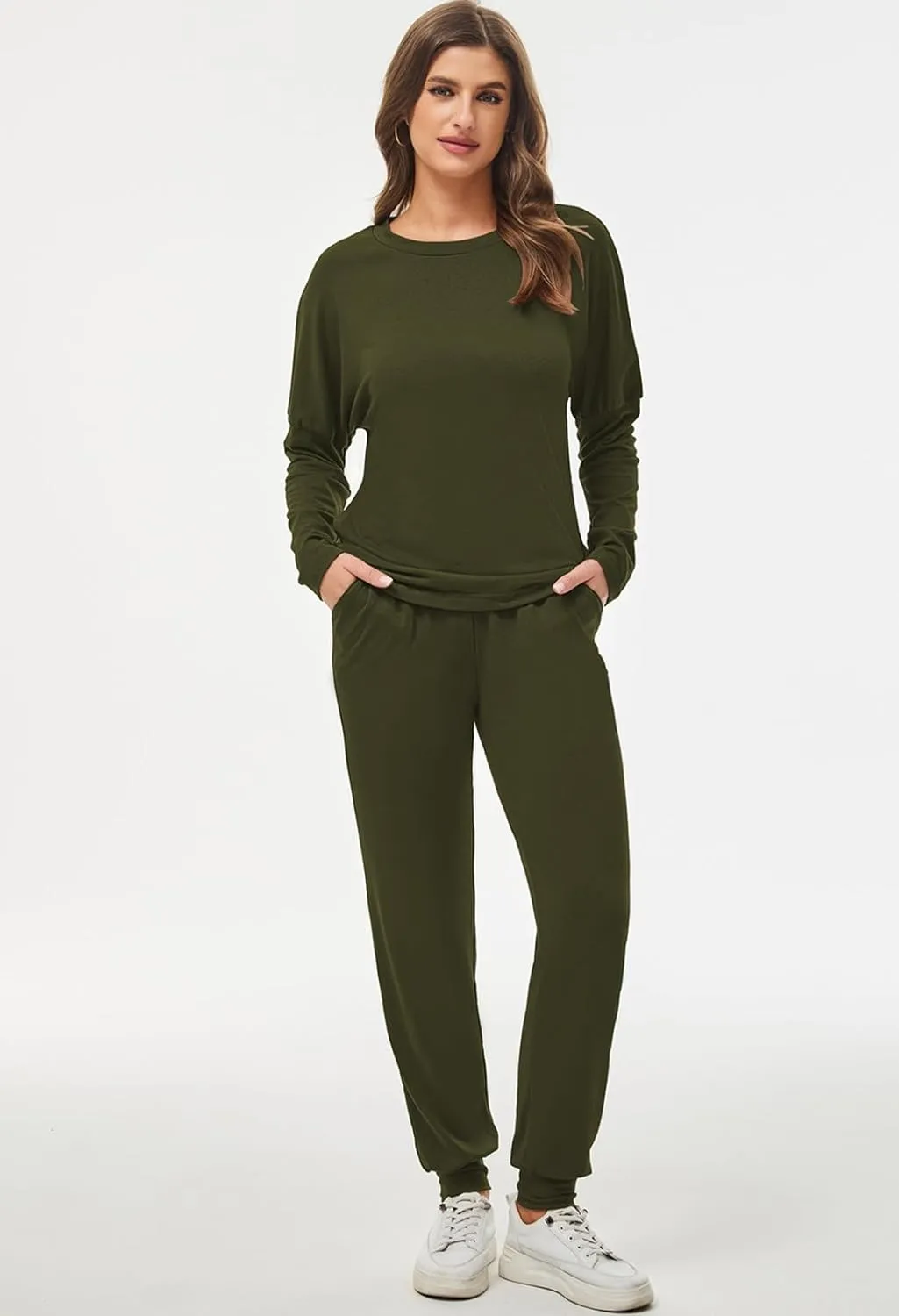 Fixmatti Women Casual 2 Piece Outfit Long Pant Set Sweatsuits Tracksuits