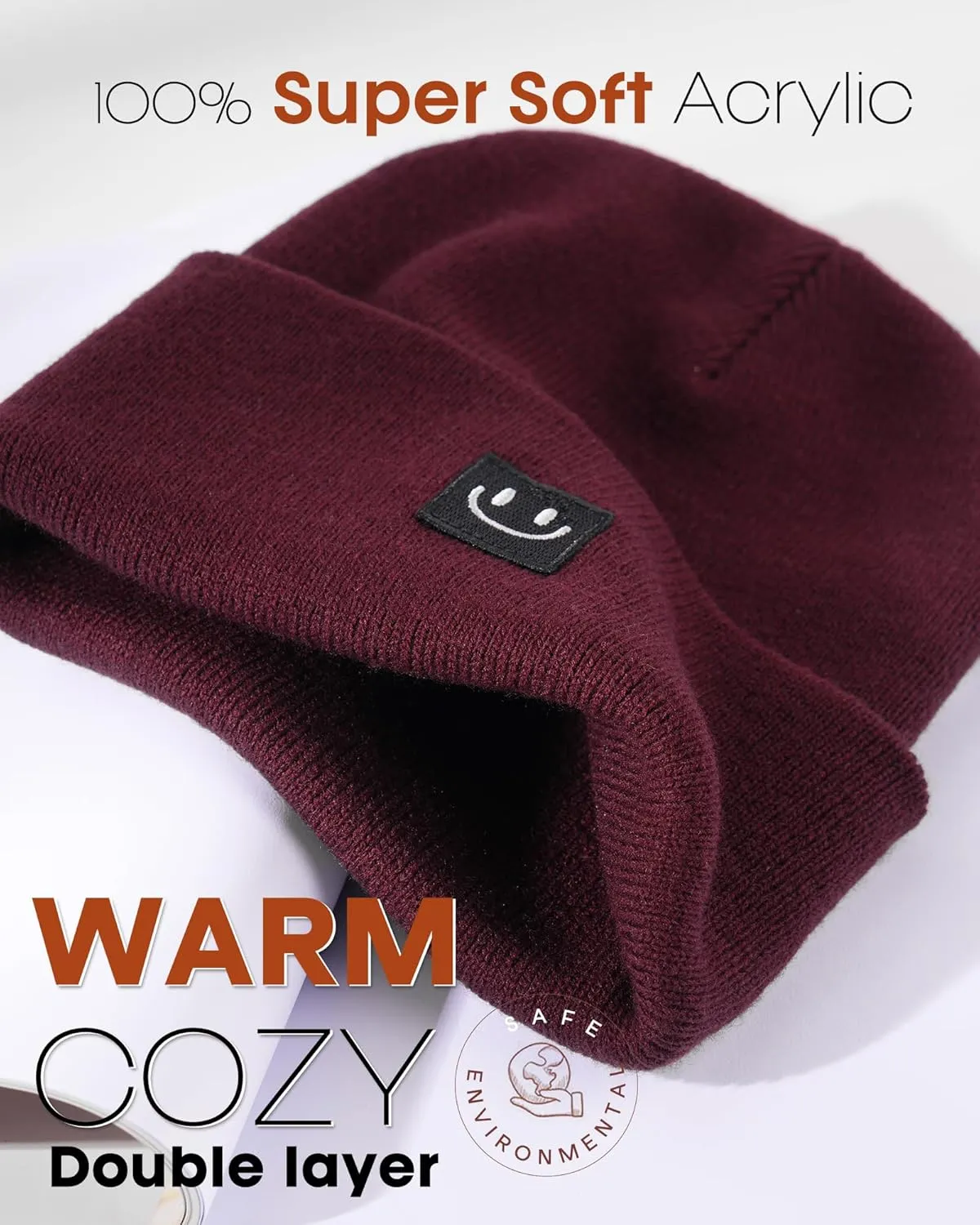 FURTALK Unisex Beanie for Women Men Knit Cuffed Winter Hats Soft Warm Cute Ski Skull Caps