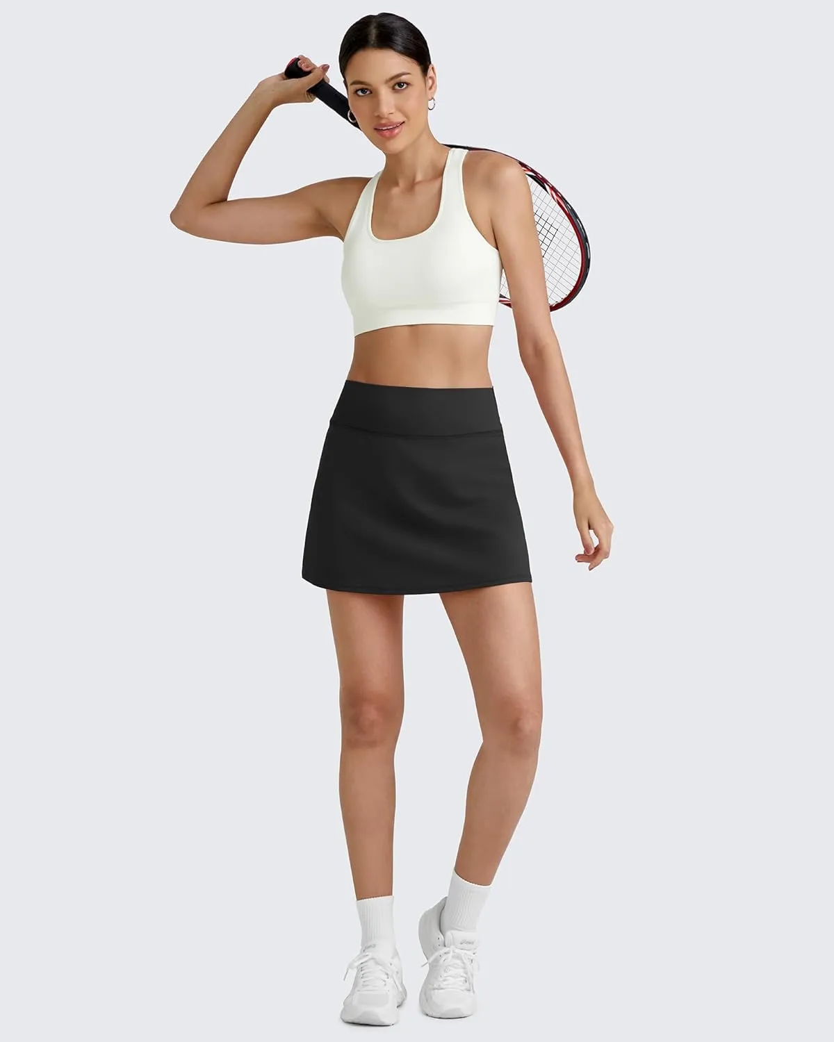 G4Free Barefeel 15" Tennis Skirts for Women High Waisted A Line Casual Athletic Golf Skorts Inner Shorts with 2 Pockets