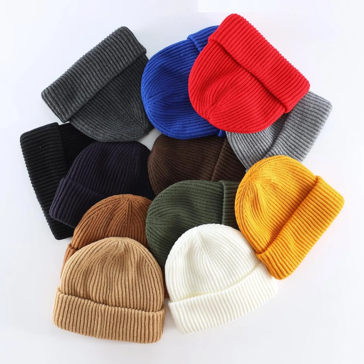 Home Prefer Mens Winter Hat Rib Knit Beanie Hat for Men Women Warm Cuff Beanie for Running Cycling Snow Ski Beanie