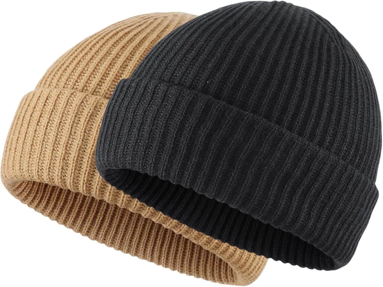 Home Prefer Mens Winter Hat Rib Knit Beanie Hat for Men Women Warm Cuff Beanie for Running Cycling Snow Ski Beanie