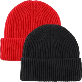Home Prefer Mens Winter Hat Rib Knit Beanie Hat for Men Women Warm Cuff Beanie for Running Cycling Snow Ski Beanie