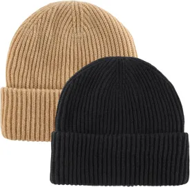Home Prefer Mens Winter Hat Rib Knit Beanie Hat for Men Women Warm Cuff Beanie for Running Cycling Snow Ski Beanie