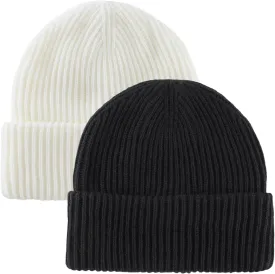 Home Prefer Mens Winter Hat Rib Knit Beanie Hat for Men Women Warm Cuff Beanie for Running Cycling Snow Ski Beanie