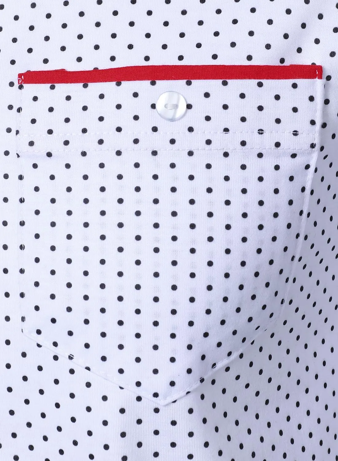 HOOD CREW Mens Fashion Polka Dot Collared Shirts with Pocket Long Sleeve Slim Fit Dress Polo Shirt for Men