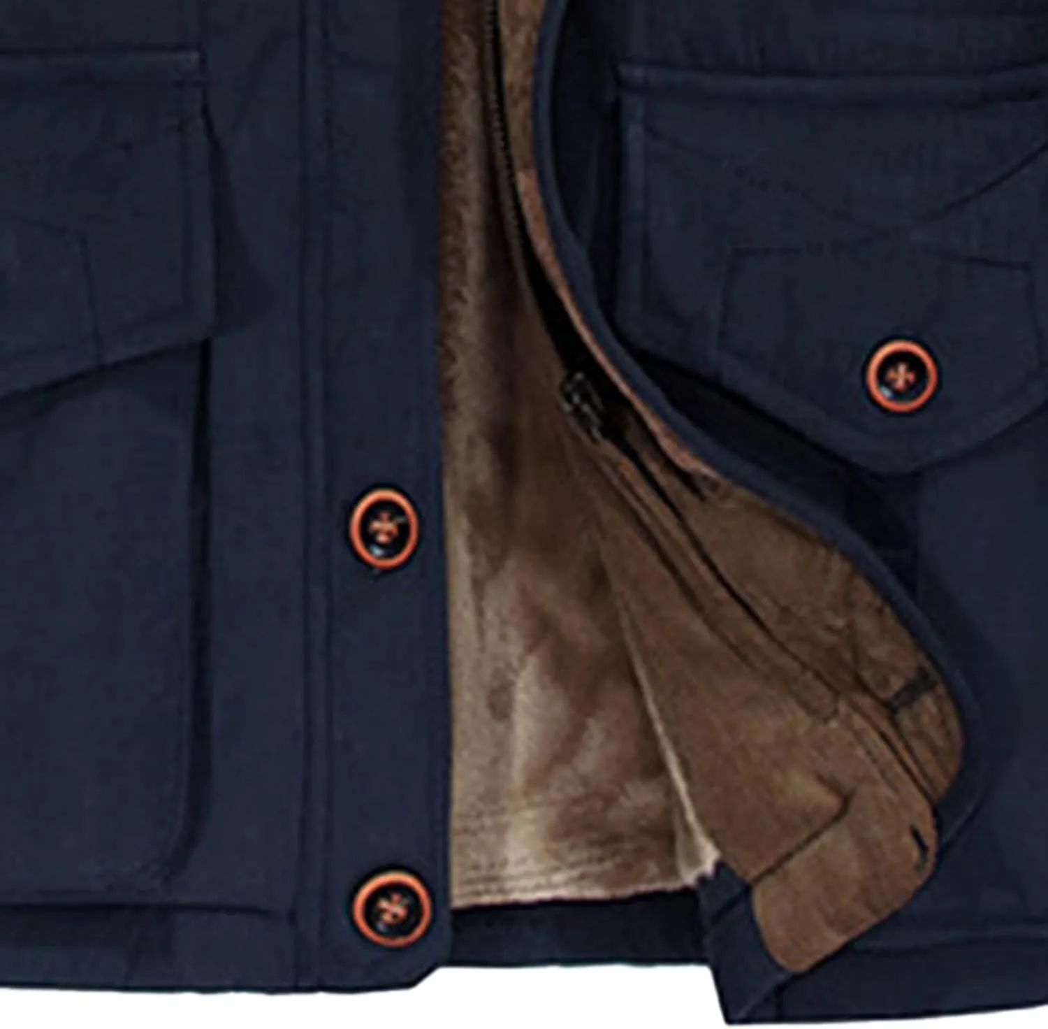 JEsilunmaMY Men's Fleece-Lined Hooded Parka Jacket Multi-Pockets Thicken Warm Winter Coat Mountain Snow Ski Padded Jacket