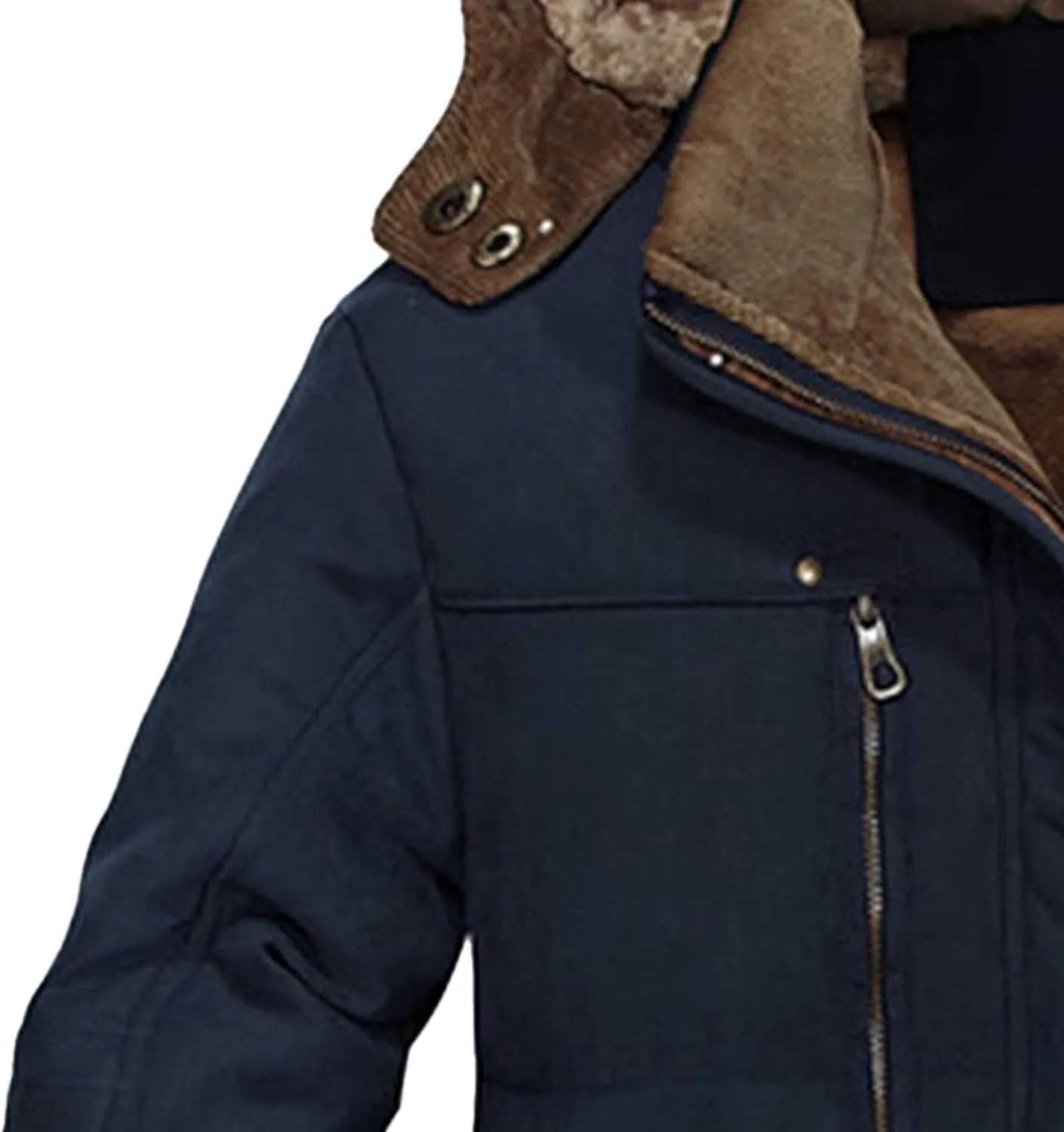JEsilunmaMY Men's Fleece-Lined Hooded Parka Jacket Multi-Pockets Thicken Warm Winter Coat Mountain Snow Ski Padded Jacket
