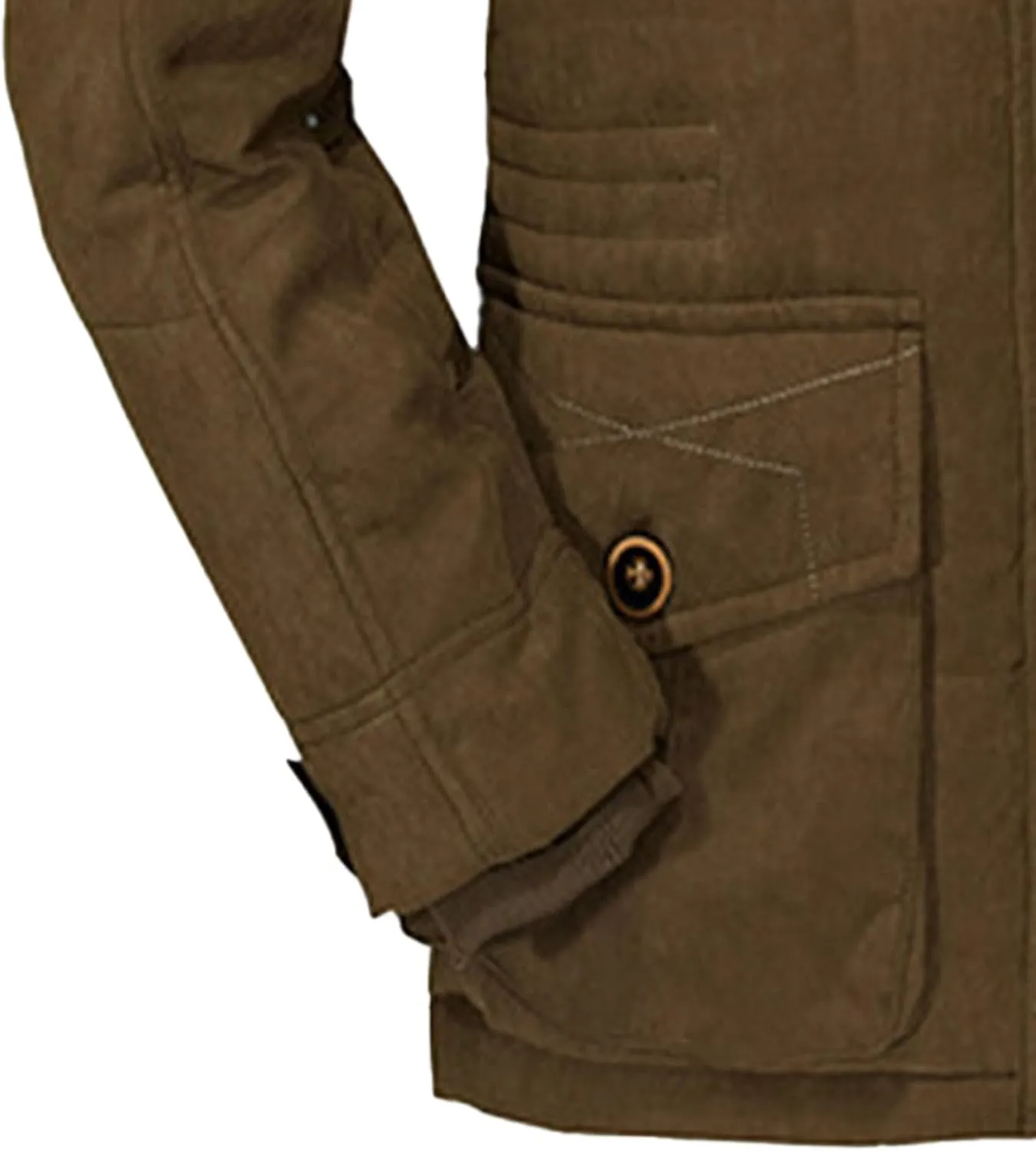 JEsilunmaMY Men's Fleece-Lined Hooded Parka Jacket Multi-Pockets Thicken Warm Winter Coat Mountain Snow Ski Padded Jacket