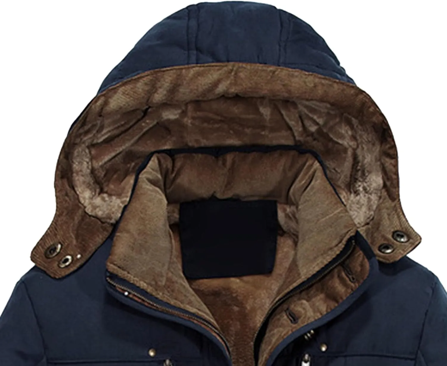 JEsilunmaMY Men's Fleece-Lined Hooded Parka Jacket Multi-Pockets Thicken Warm Winter Coat Mountain Snow Ski Padded Jacket