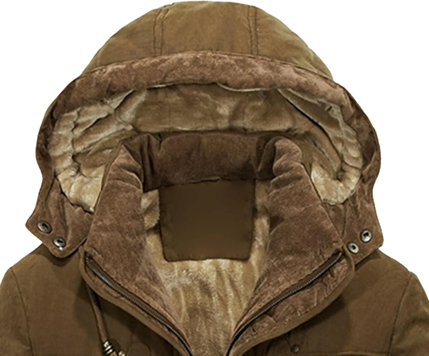 JEsilunmaMY Men's Fleece-Lined Hooded Parka Jacket Multi-Pockets Thicken Warm Winter Coat Mountain Snow Ski Padded Jacket