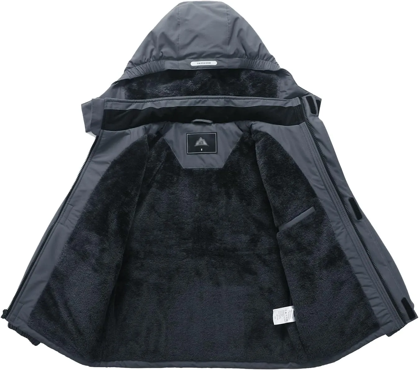 Kid's Ski Jacket Waterproof Winter Coat Boy's and Girl's Fleece Snowboarding Jackets with Detachable Hood