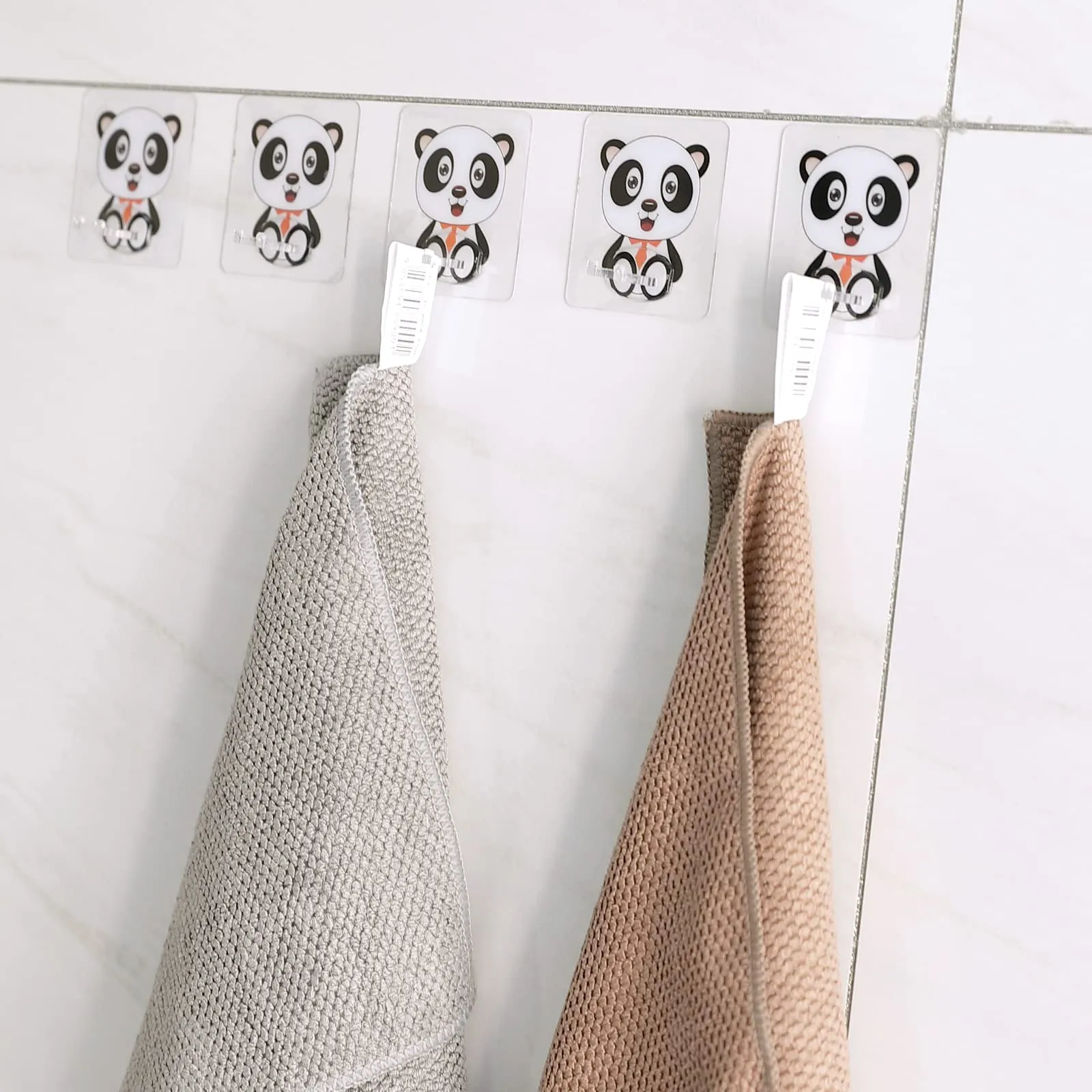 Kuber Industries Hooks for Wall| ABS|Durable & Rust-Proof for Bathroom, Kitchen| Wall Hooks for Doors & Closets | Pack of 10 | Transparent