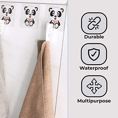 Kuber Industries Hooks for Wall| ABS|Durable & Rust-Proof for Bathroom, Kitchen| Wall Hooks for Doors & Closets | Pack of 10 | Transparent