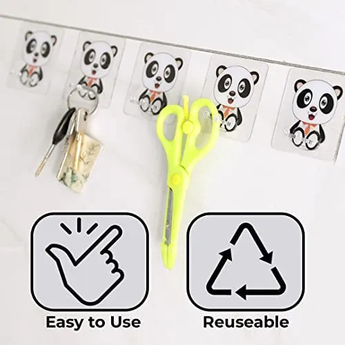 Kuber Industries Hooks for Wall| ABS|Durable & Rust-Proof for Bathroom, Kitchen| Wall Hooks for Doors & Closets | Pack of 10 | Transparent