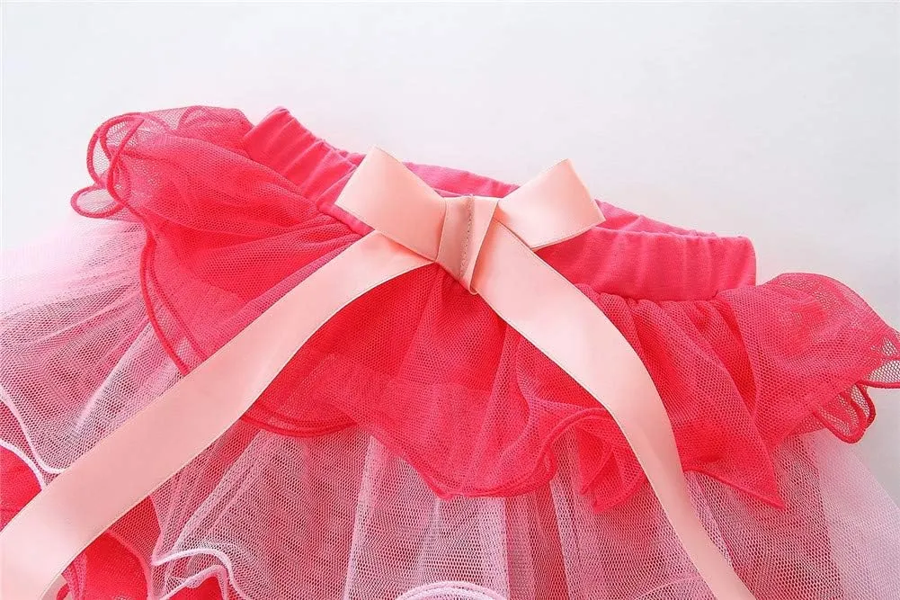 LittleSpring Little Girls Birthday Outfit Toddler Cake Smash Outfit Tutu Skirt T-Shirt Set