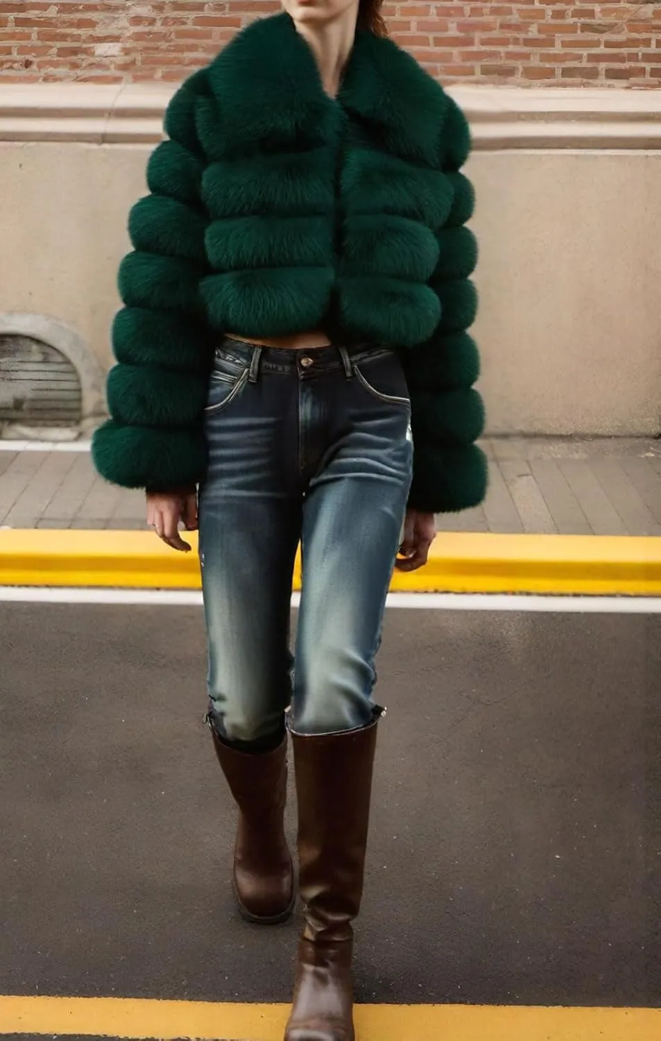 loveimgs Women Fluffy Faux Fur Coat Cropped Jacket Puffer Jacket Zip Up Winter Warm Fuzzy Teddy Jacket