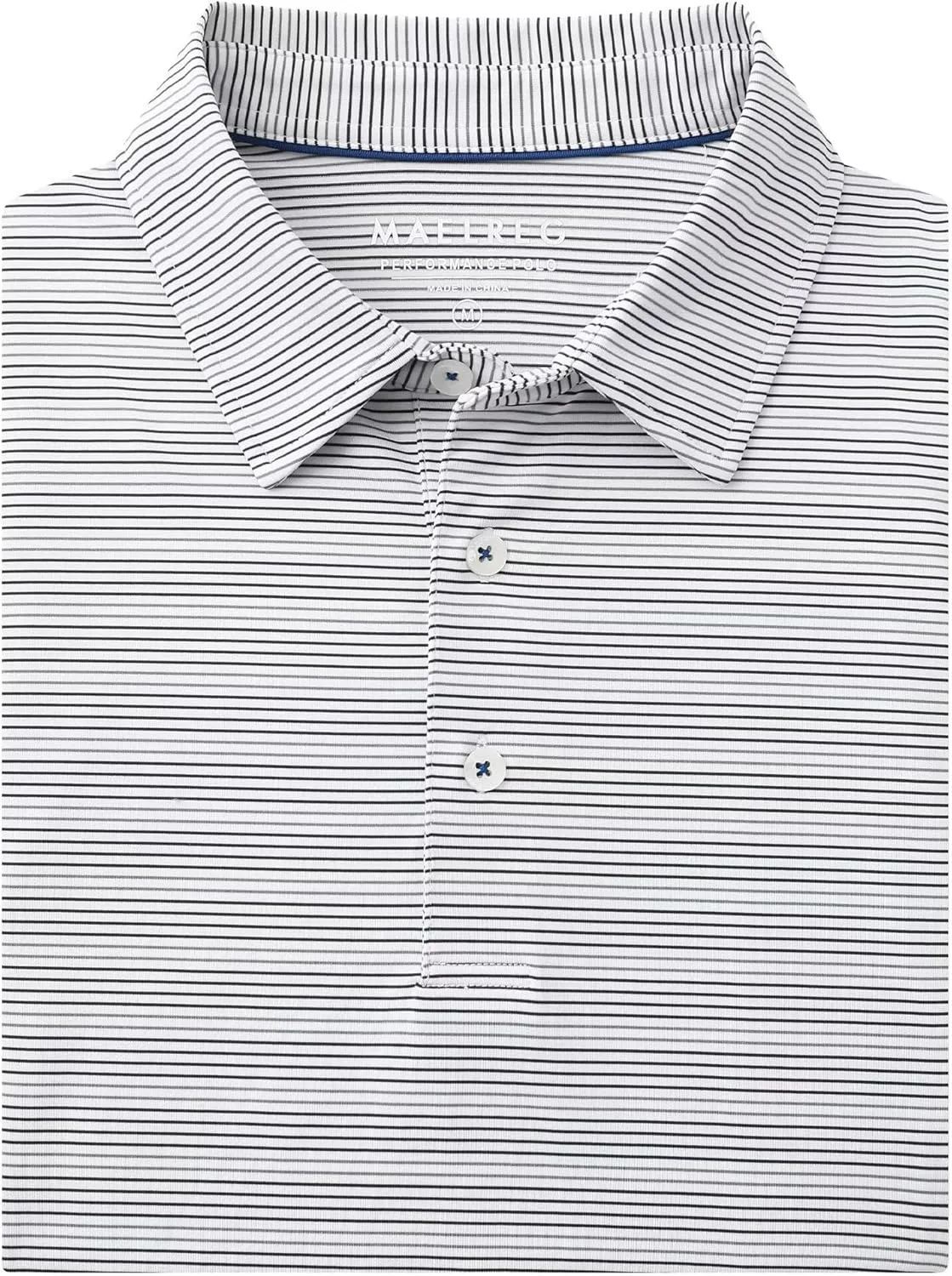 M MAELREG Mens Golf Shirts Dry Fit Moisture Wicking Performance Sports Short Sleeve Striped Collared Polo Shirts for Men