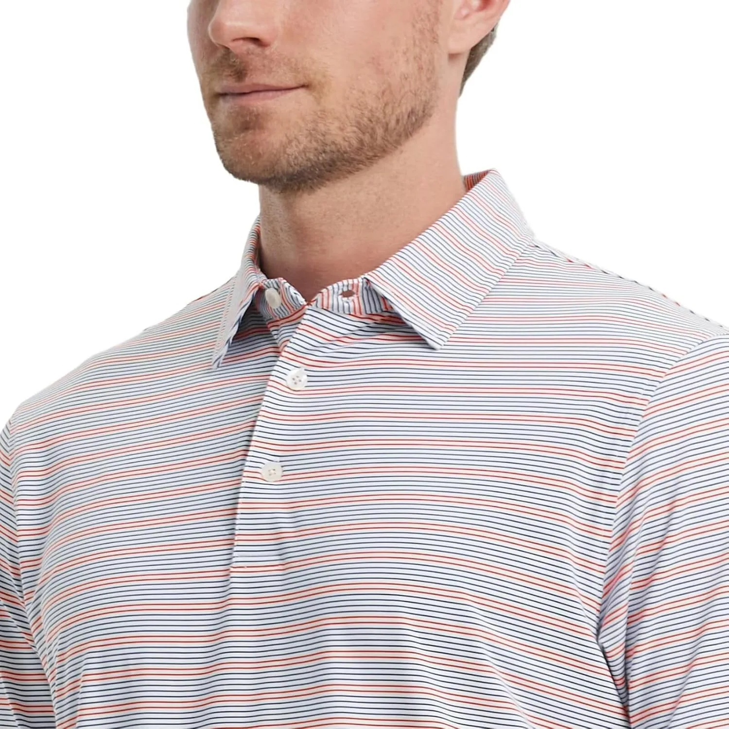 M MAELREG Mens Golf Shirts Dry Fit Moisture Wicking Performance Sports Short Sleeve Striped Collared Polo Shirts for Men