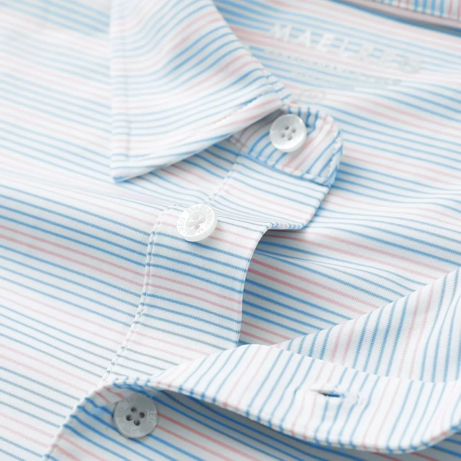 M MAELREG Mens Golf Shirts Dry Fit Moisture Wicking Performance Sports Short Sleeve Striped Collared Polo Shirts for Men