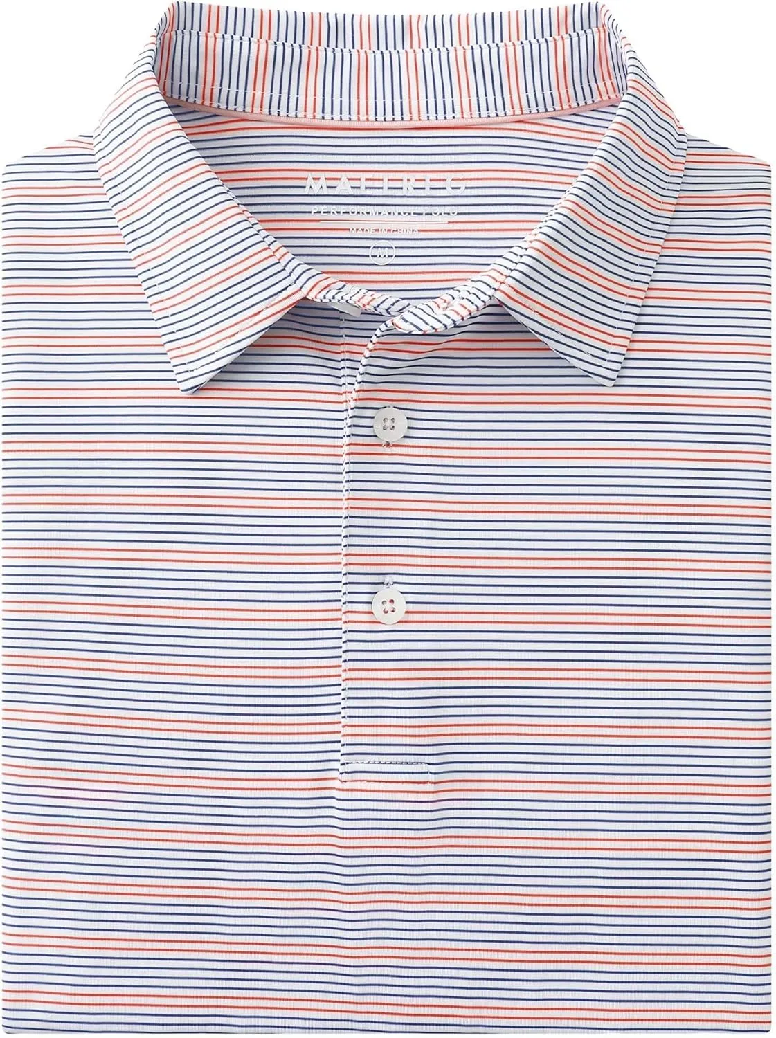 M MAELREG Mens Golf Shirts Dry Fit Moisture Wicking Performance Sports Short Sleeve Striped Collared Polo Shirts for Men