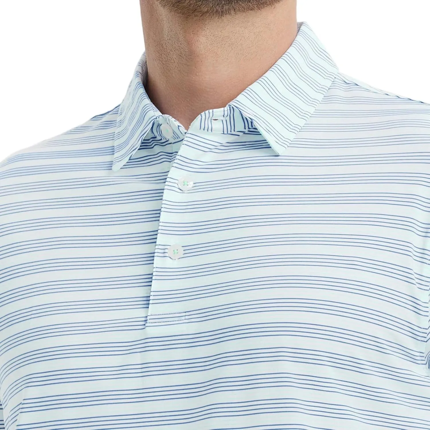 M MAELREG Mens Golf Shirts Dry Fit Moisture Wicking Performance Sports Short Sleeve Striped Collared Polo Shirts for Men