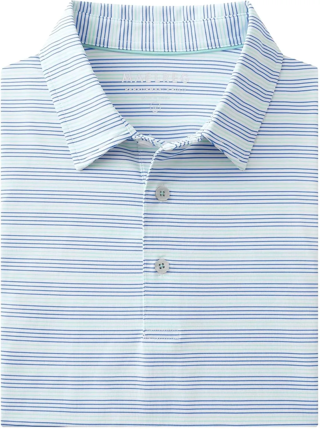 M MAELREG Mens Golf Shirts Dry Fit Moisture Wicking Performance Sports Short Sleeve Striped Collared Polo Shirts for Men