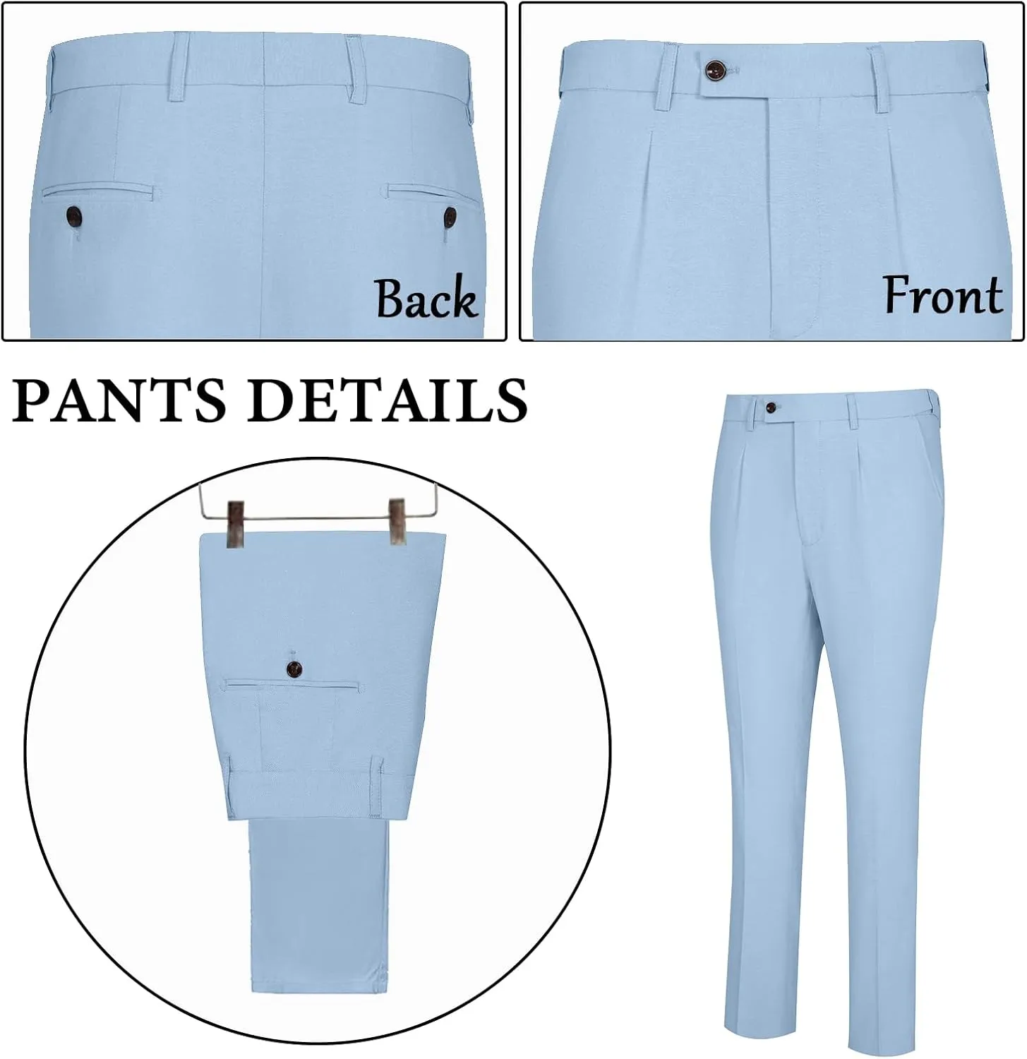 Men Suit Set 2 Piece Slim Fit Single Button Solid Dress Casual Blazer Business Wedding Party Prom Tuxedo Jacket and Pants