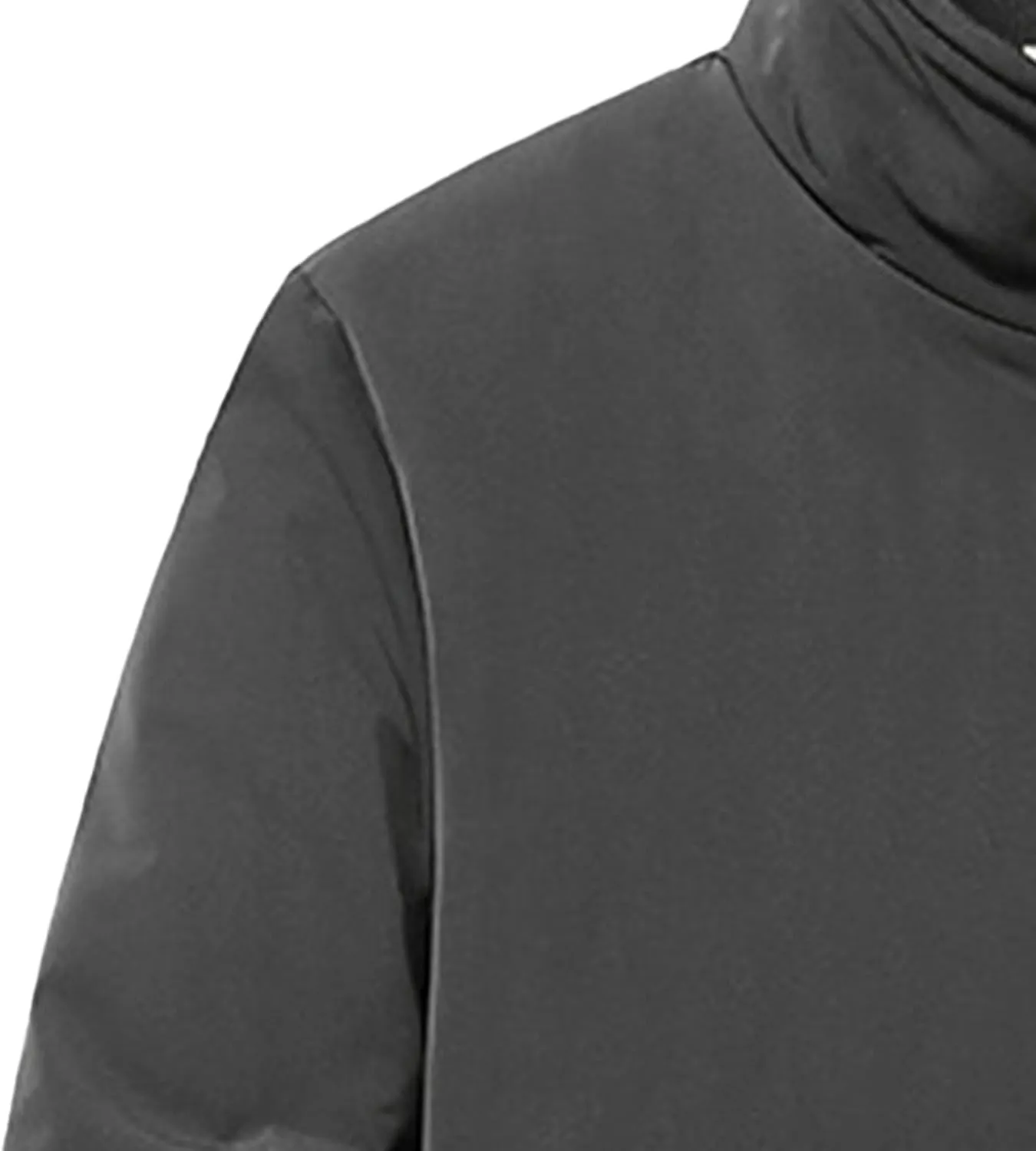 Men's Business Casual ThickenTop Jacket Stand Collar Sherpa Lined Jackets Warm Winter Padded Bomber Outerwear