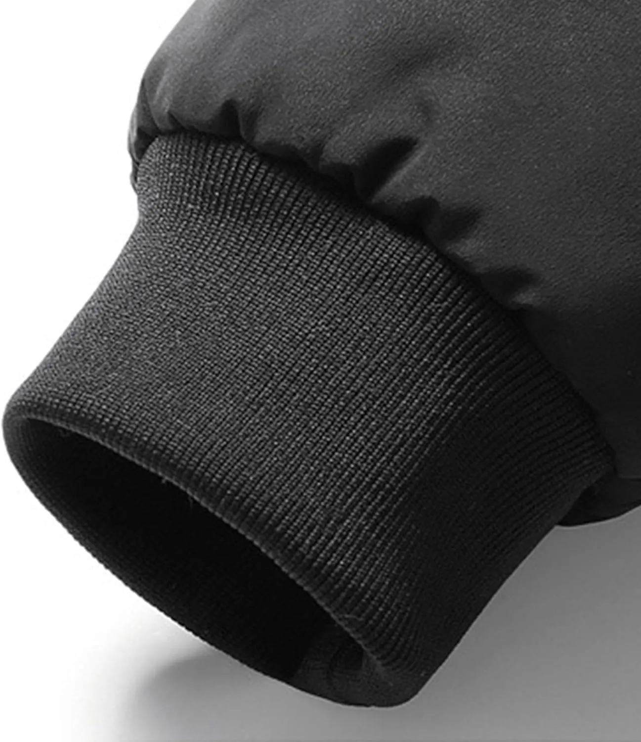 Men's Business Casual ThickenTop Jacket Stand Collar Sherpa Lined Jackets Warm Winter Padded Bomber Outerwear