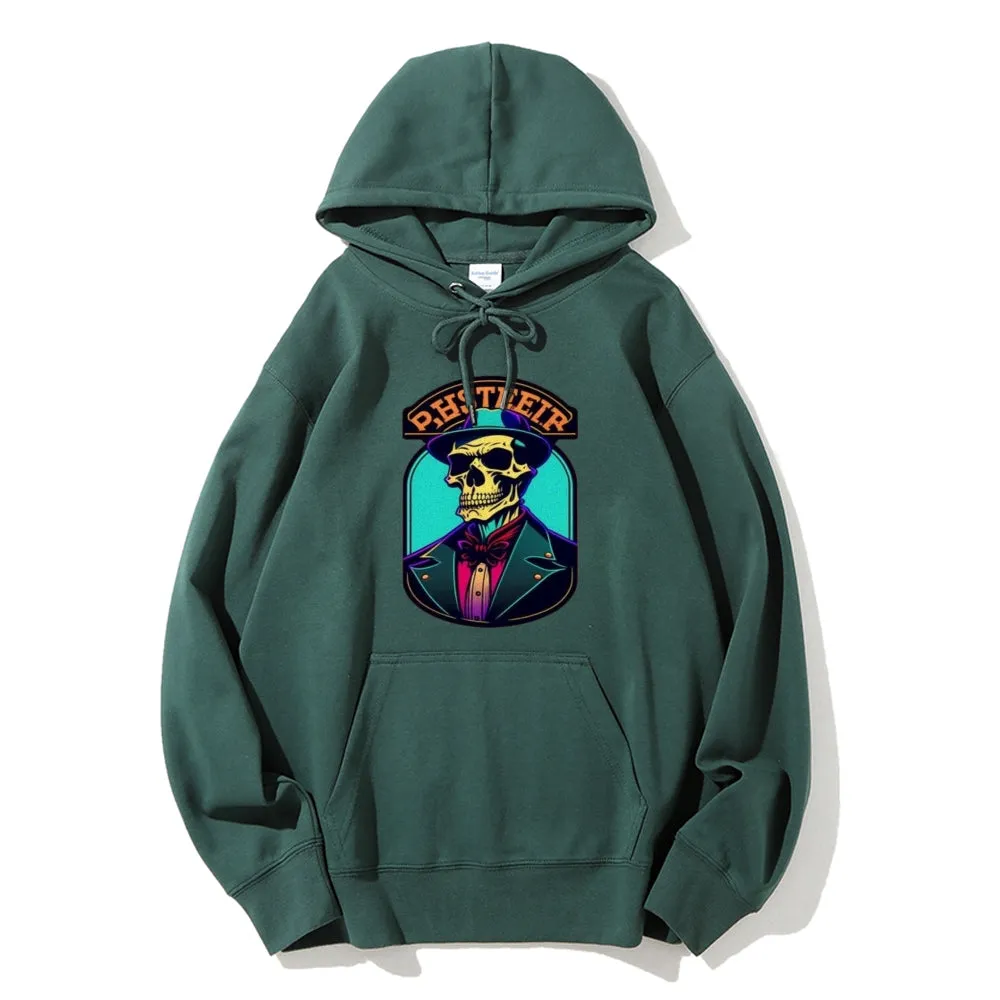 Mens Hipster Skeleton Graphic Hoodies