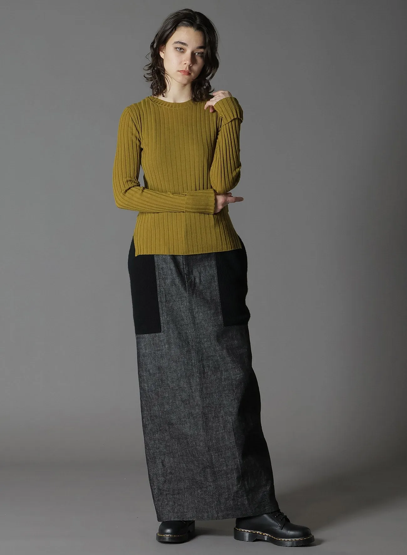 MERINO WOOL RIB CREW NECK KNITWEAR